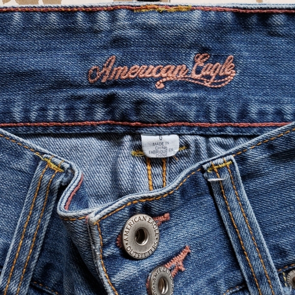 Vintage AEO Perfect Look Distressed Denim Skirt - Picture 7 of 8